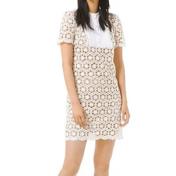 Michael Kors Dresses & Skirts - MICHAEL Michael Kors Sequined Floral Lace Mini Dress Size Small